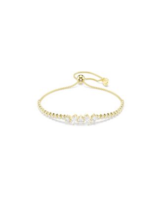 Gold-Tone Plated White Crystal Bracelet