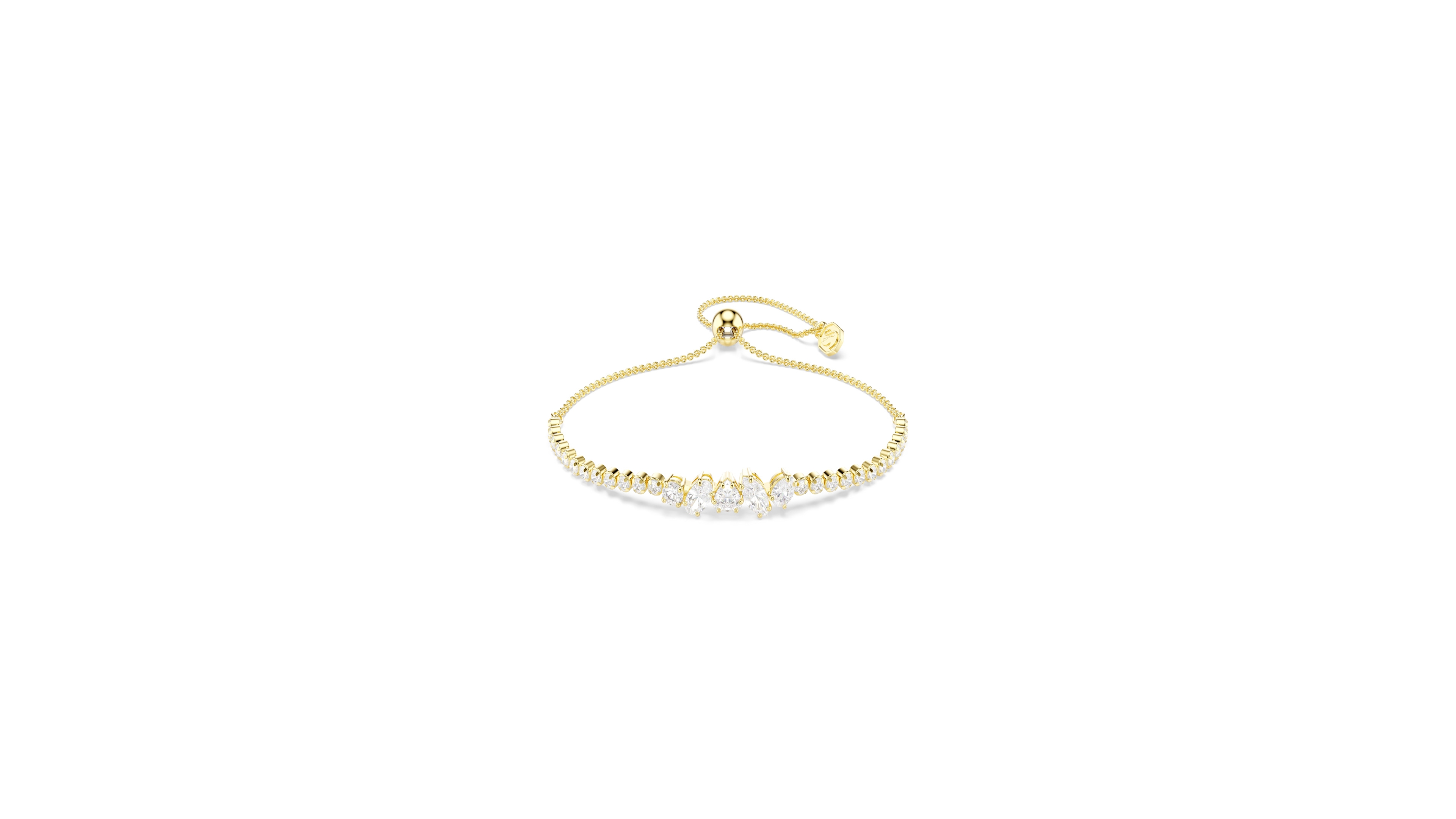 Swarovski Gold-Tone Plated White Crystal Bracelet