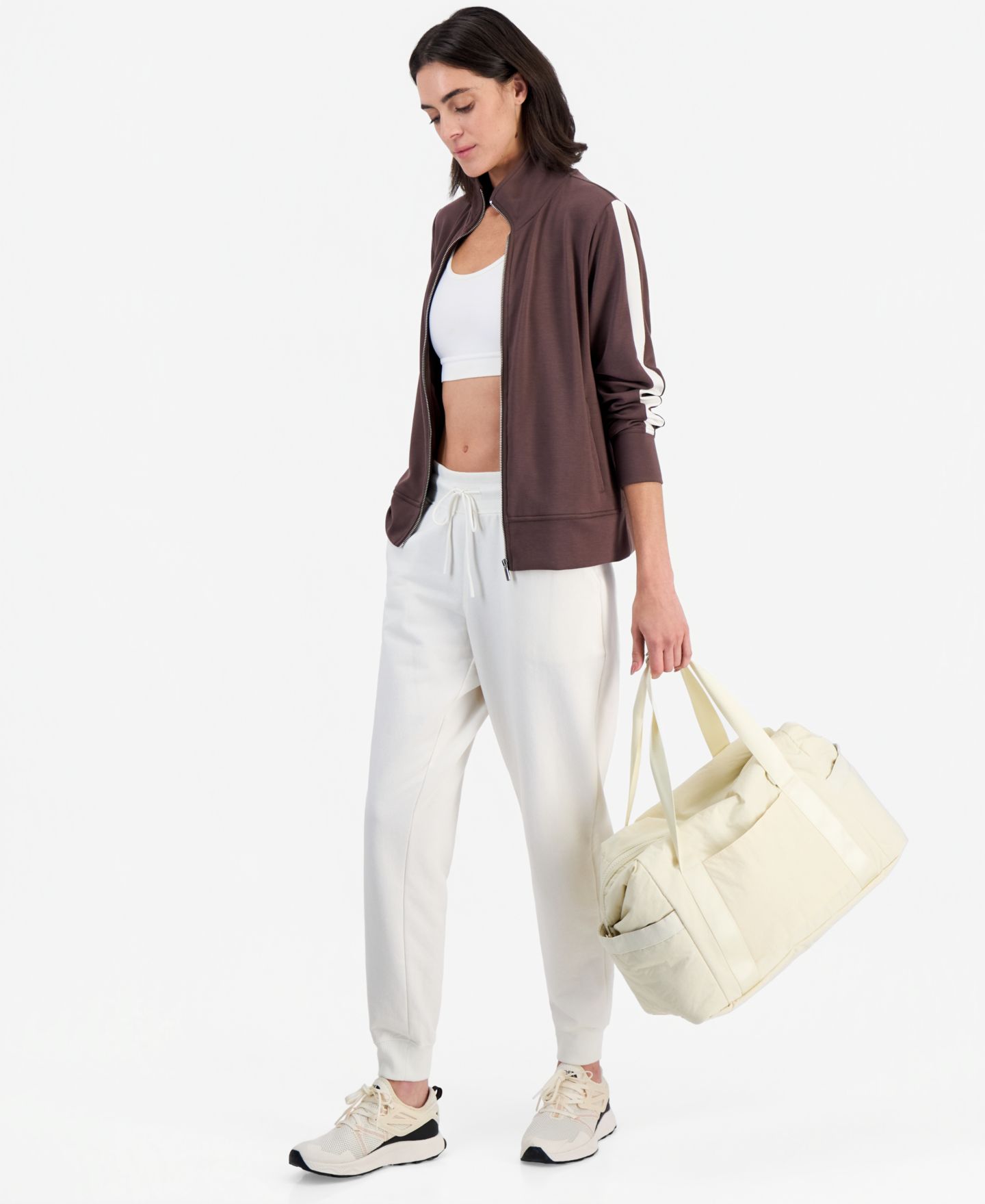 Женская куртка ID Ideology Mock-Neck Relaxed-Fit Full-Zip, цвет: Brownie — фото 3