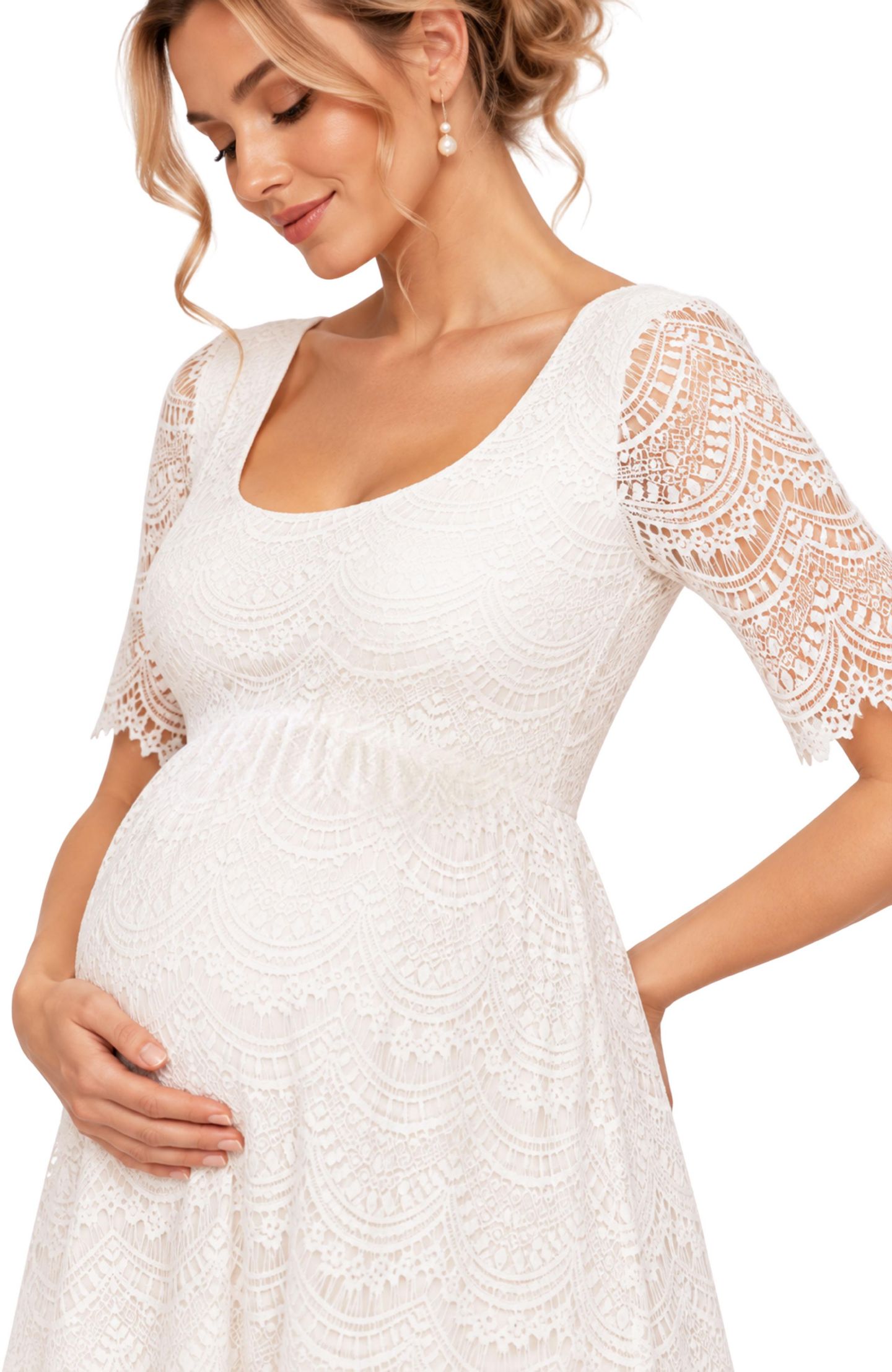 Женские платья Tiffany Rose Maternity Tiffany Rose Verona Gown Long, цвет: Яркая слоновая кость — фото 4