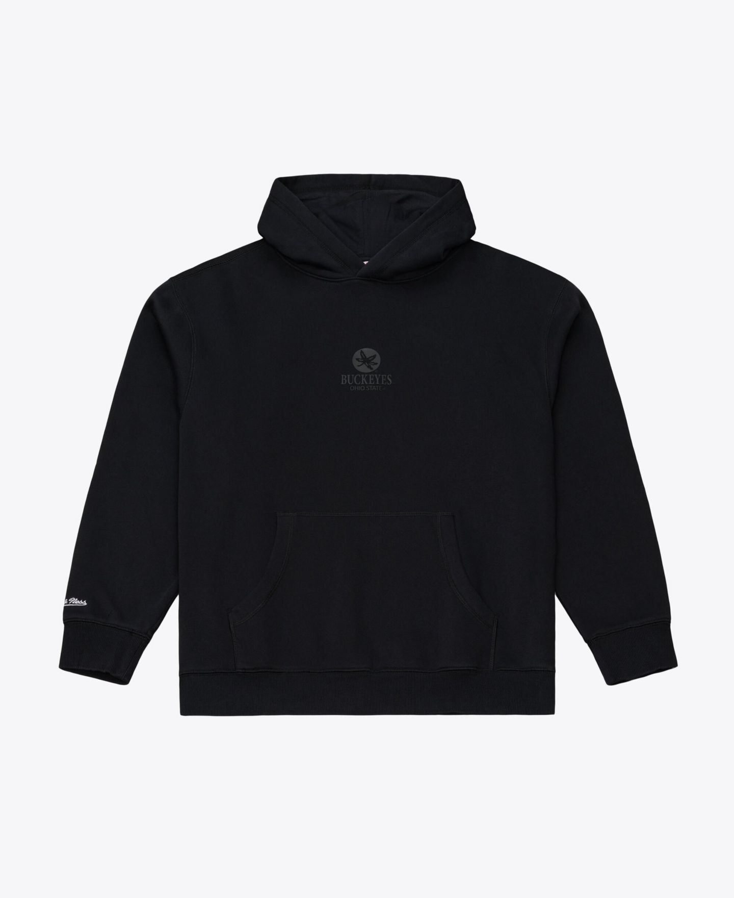 Мужское худи Mitchell & Ness Black Ohio State Buckeyes Monochrome Icon Fleece — фото 1