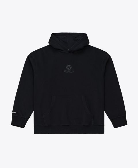 Мужское худи Mitchell & Ness Black Ohio State Buckeyes Monochrome Icon Fleece