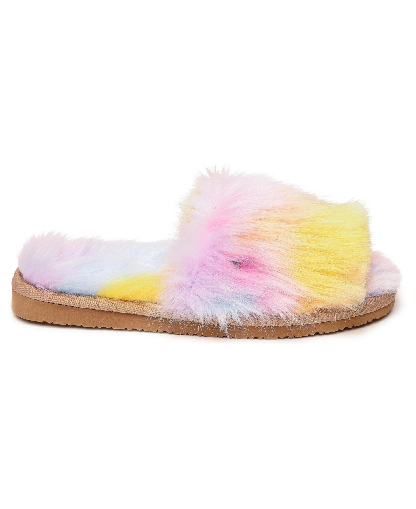 Тапочки Minnetonka Lyla Faux Fur Slide Slippers для девочек, цвет: Розовый — фото 3