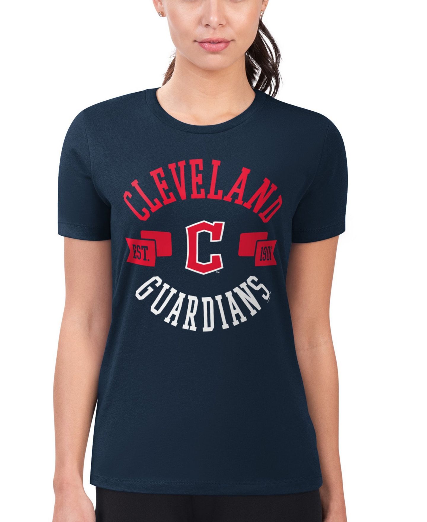 Женская футболка G-III 4Her by Carl Banks Cleveland Guardians Super-Slim Fit Graphic — фото 2