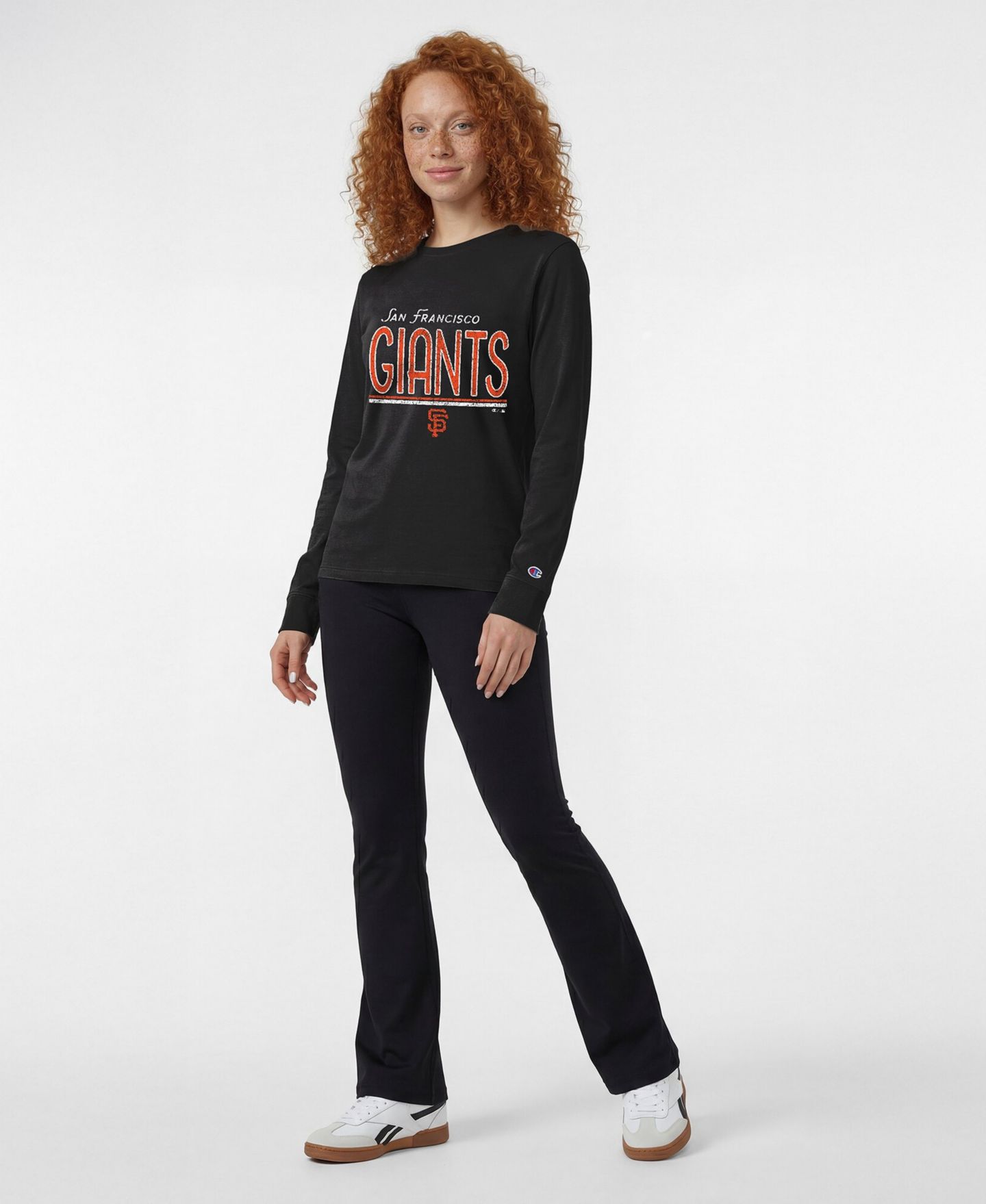 Женская футболка Champion San Francisco Giants Long-Sleeve Distressed — фото 3