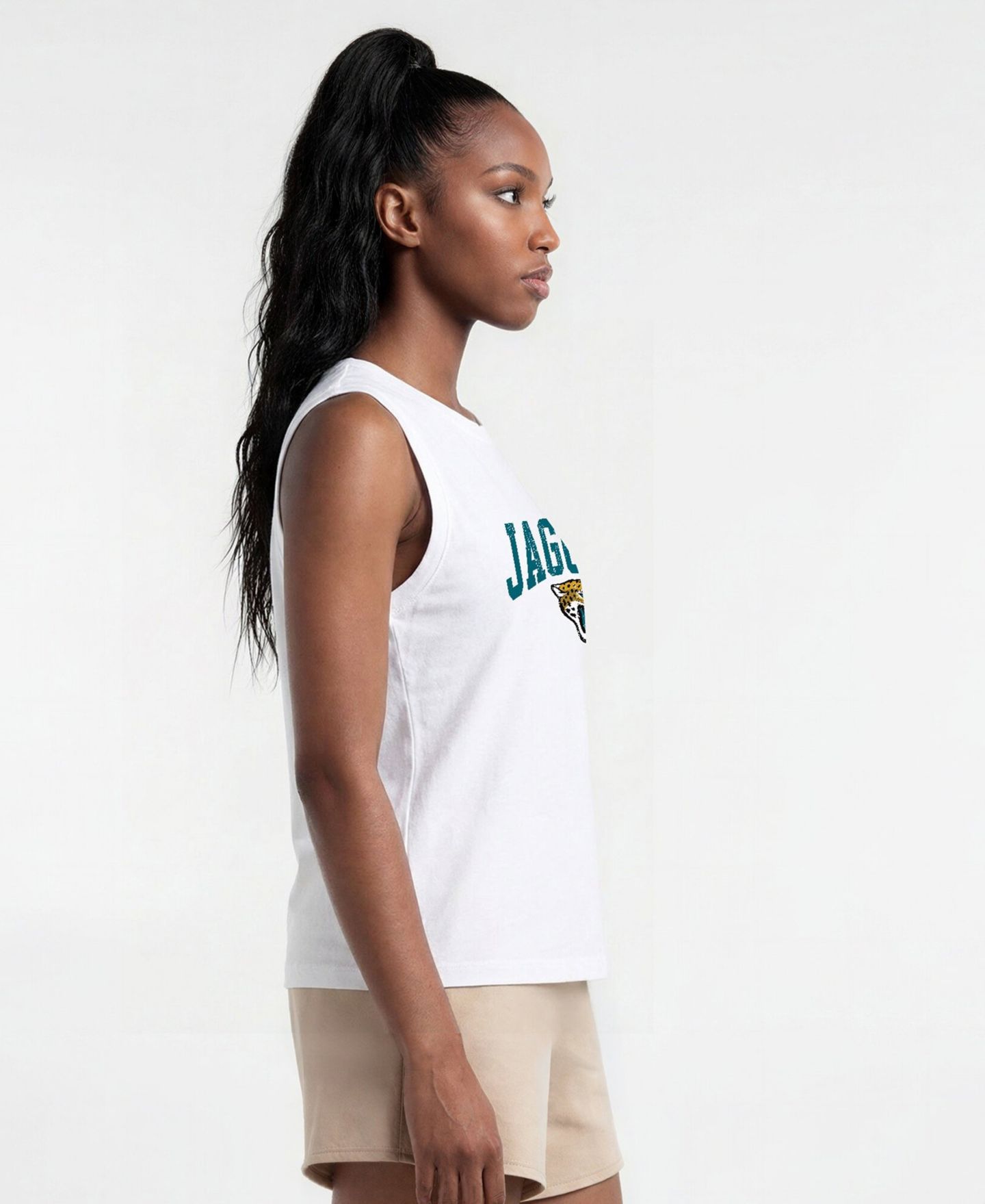 Женские топы Champion Jacksonville Jaguars Distressed Crewneck Muscle — фото 4