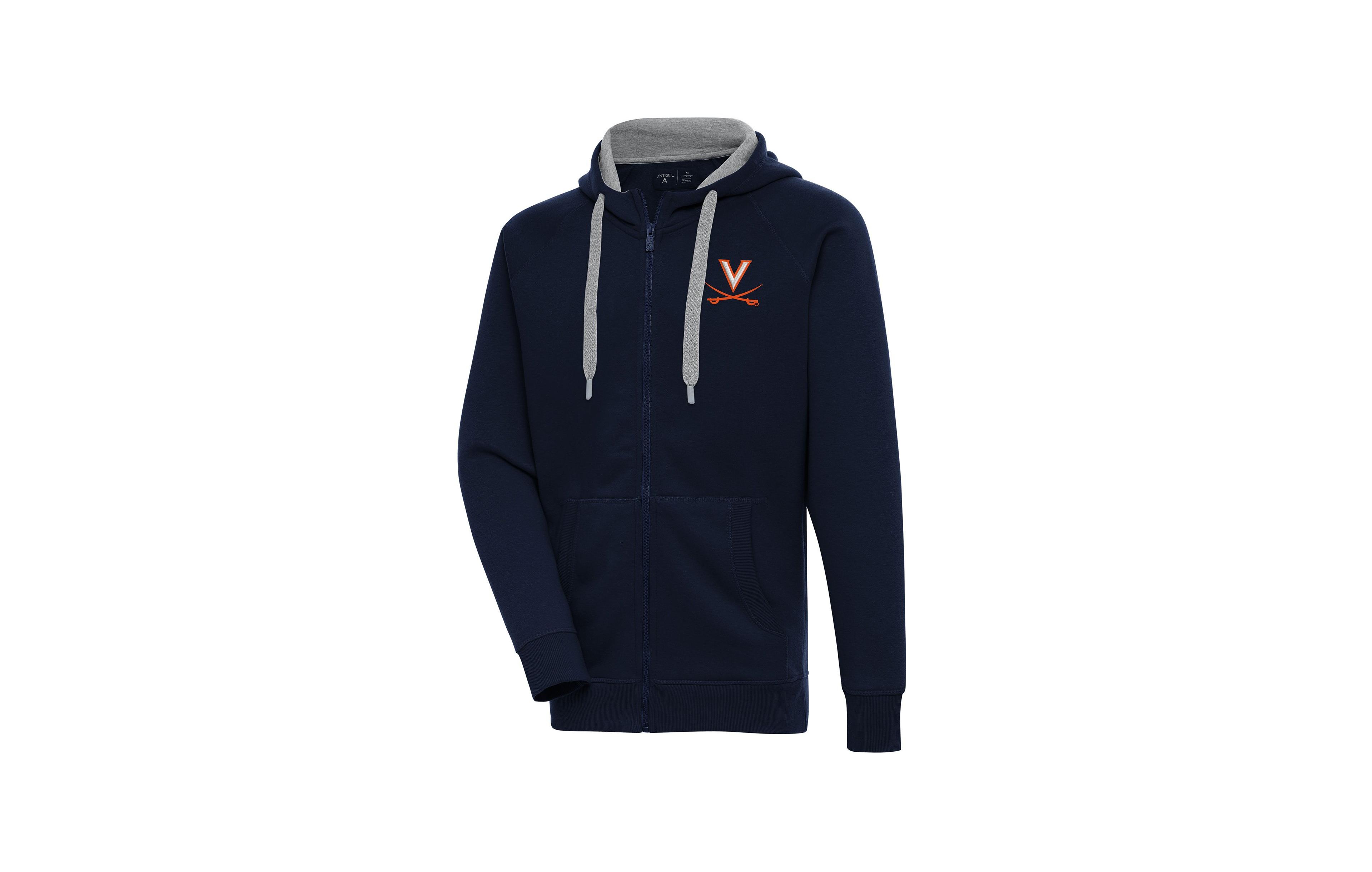 Antigua Men's Navy Virginia Cavaliers Victory Full-Zip Hoodie
