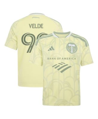 Big Boys and Girls Kristoffer Velde Yellow Portland Timbers 2026 Civic Stadium Kit Replica Jersey