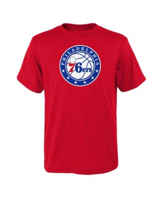 Big Boys and Girls Red Philadelphia 76ers Primary Logo T-Shirt