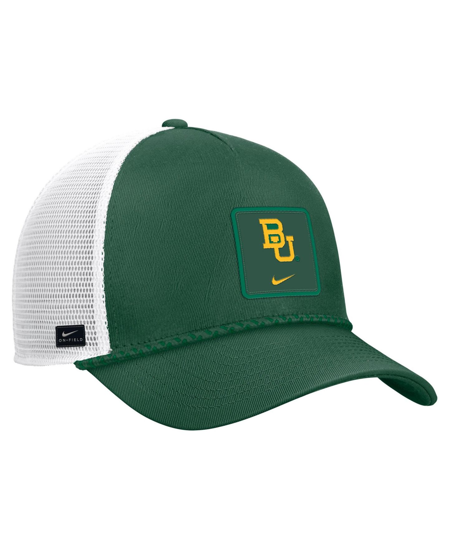 Мужская кепка Nike Green Baylor Bears 2026 On-Field Rope Adjustable Trucker Hat — фото 1