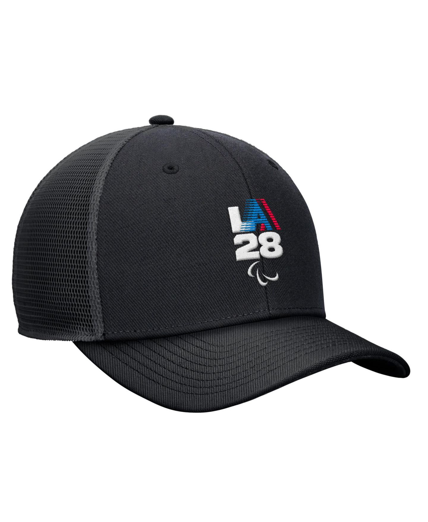 Детская кепка Nike Black LA28 Summer Paralympics Retro Stripe Rise Adjustable Trucker Hat — фото 2