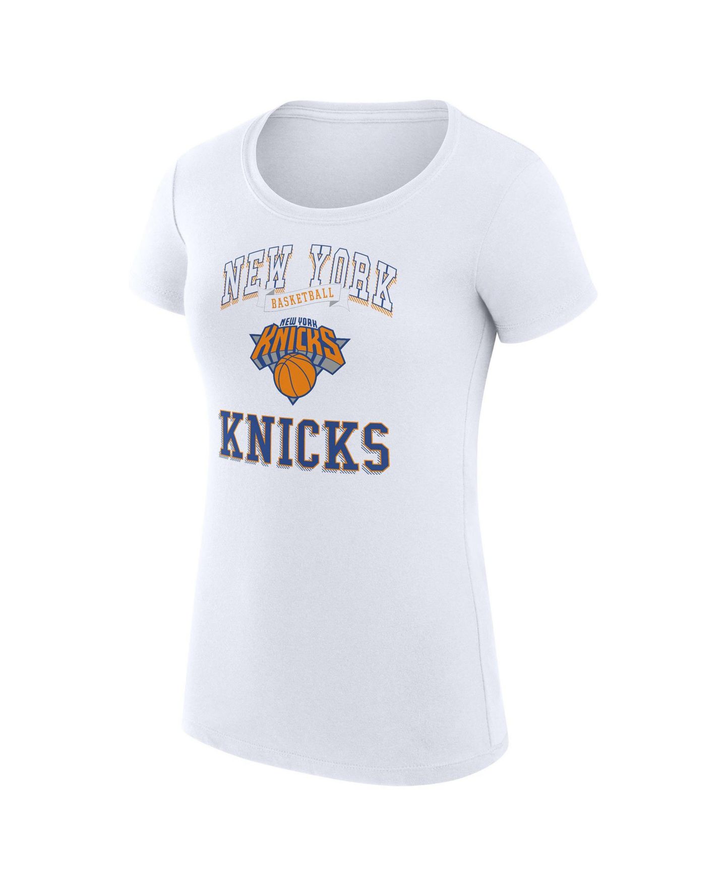 Женская футболка G-III 4Her by Carl Banks White New York Knicks Super-Slim Fit Lightweight Team Logo — фото 2