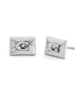 Silver Heritage Signature Envelope Stud Earrings