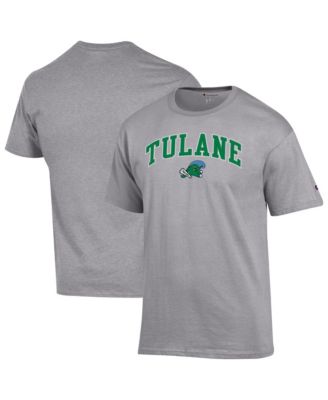 Men's&nbsp;Champion Heather Gray Tulane Green Wave Arch Over Logo T-Shirt