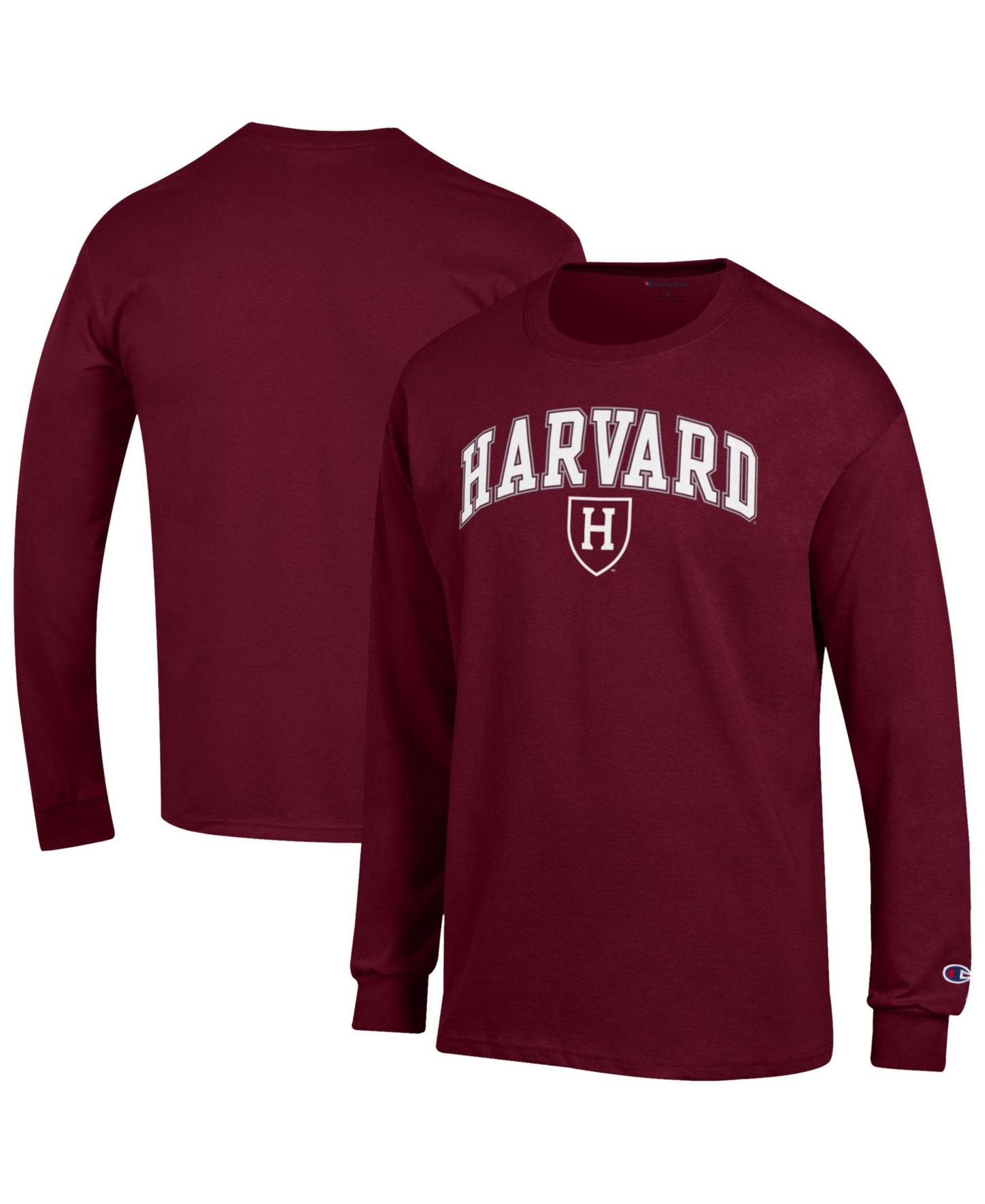 Мужская футболка Champion Crimson Harvard Crimson Arch Over Logo Long Sleeve — фото 1