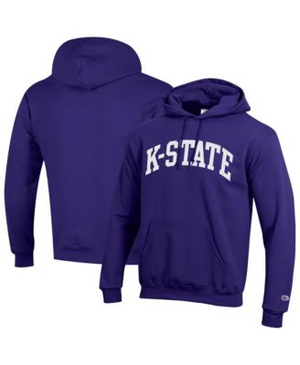 Men's Purple Kansas State Wildcats Basic Arch Fleece Pullover Hoodie