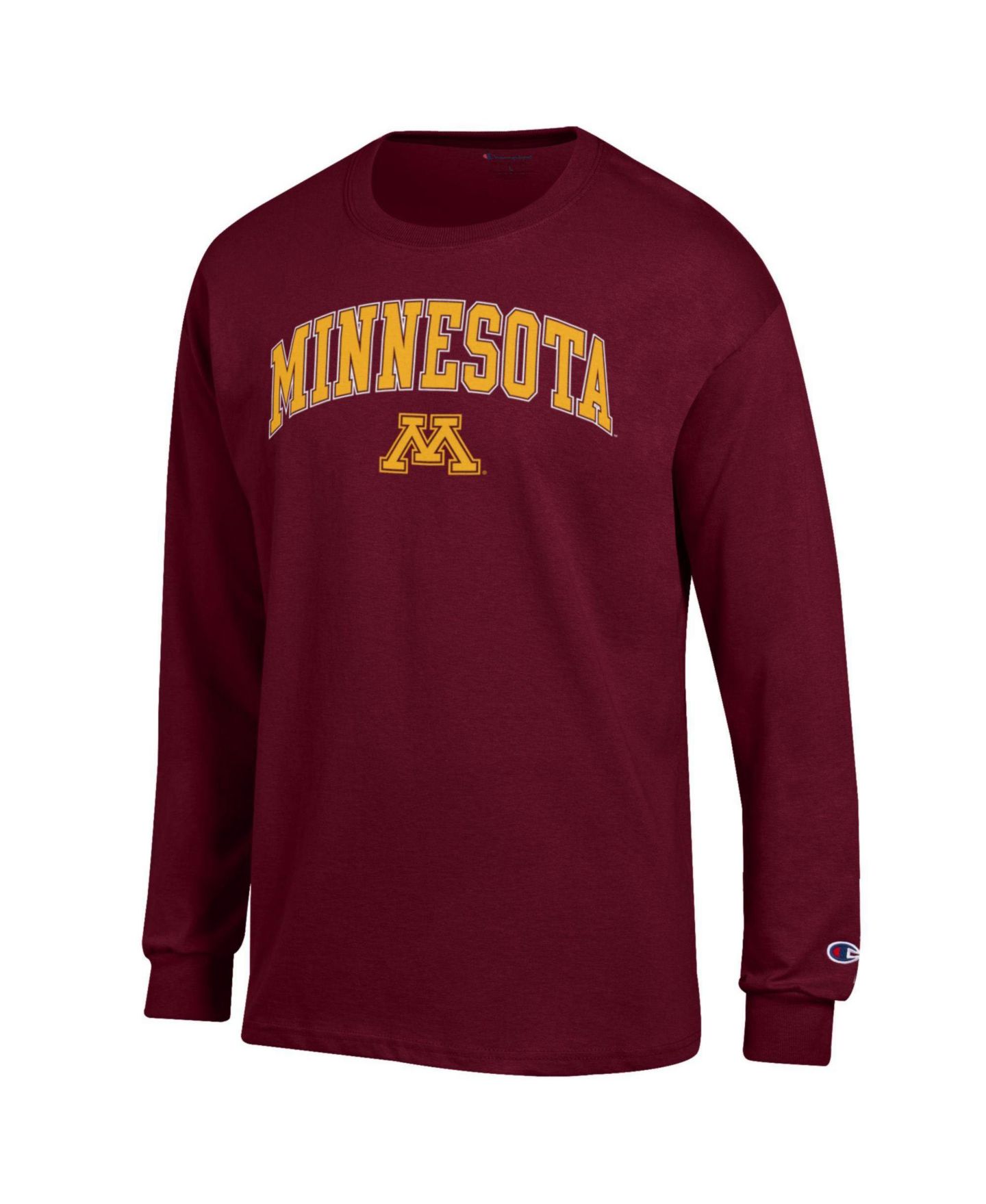 Мужская футболка Champion Maroon Minnesota Golden Gophers Arch Over Logo Long Sleeve — фото 2