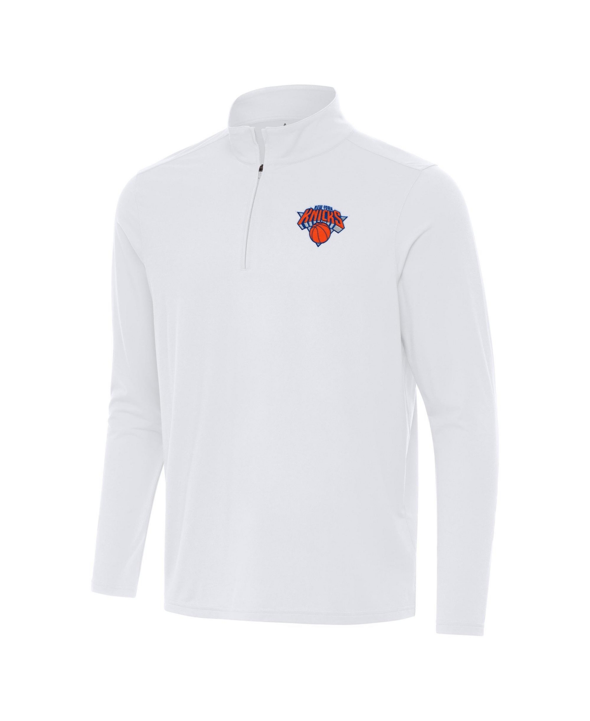 Antigua Men's White New York Knicks Intent Quarter-Zip Sweatshirt - White