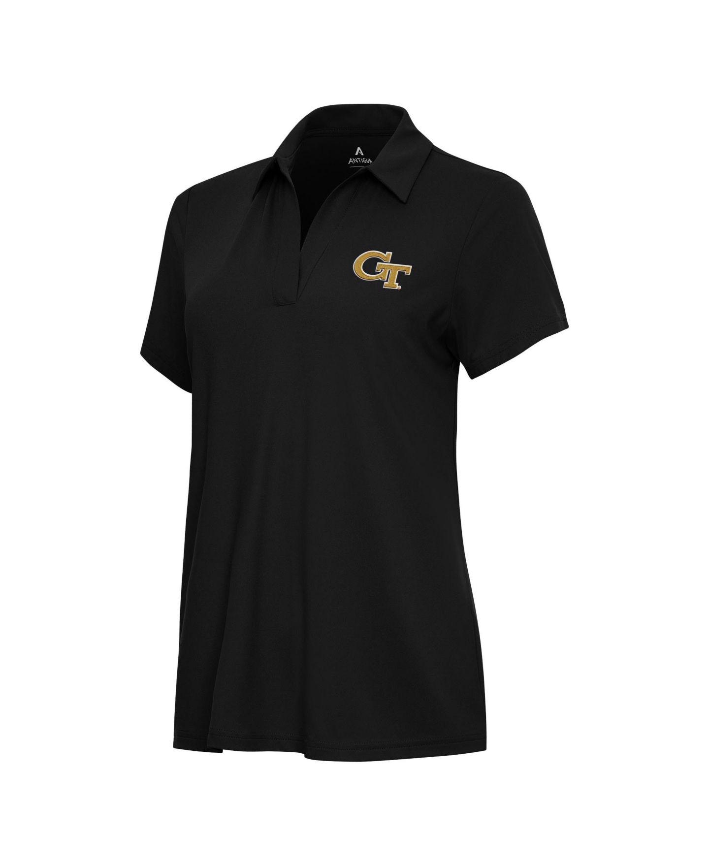 Женские куртки Antigua Black Georgia Tech Yellow Jackets Era Polo Shirt — фото 2