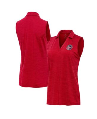 Women's Heather Red Indiana Fever Layout Sleeveless V-Neck Polo Shirt