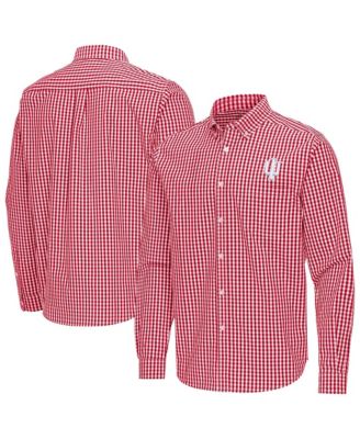 Men's Crimson Indiana Hoosiers Ellis Woven Tri-Blend Long sleeves Button-Down Shirt