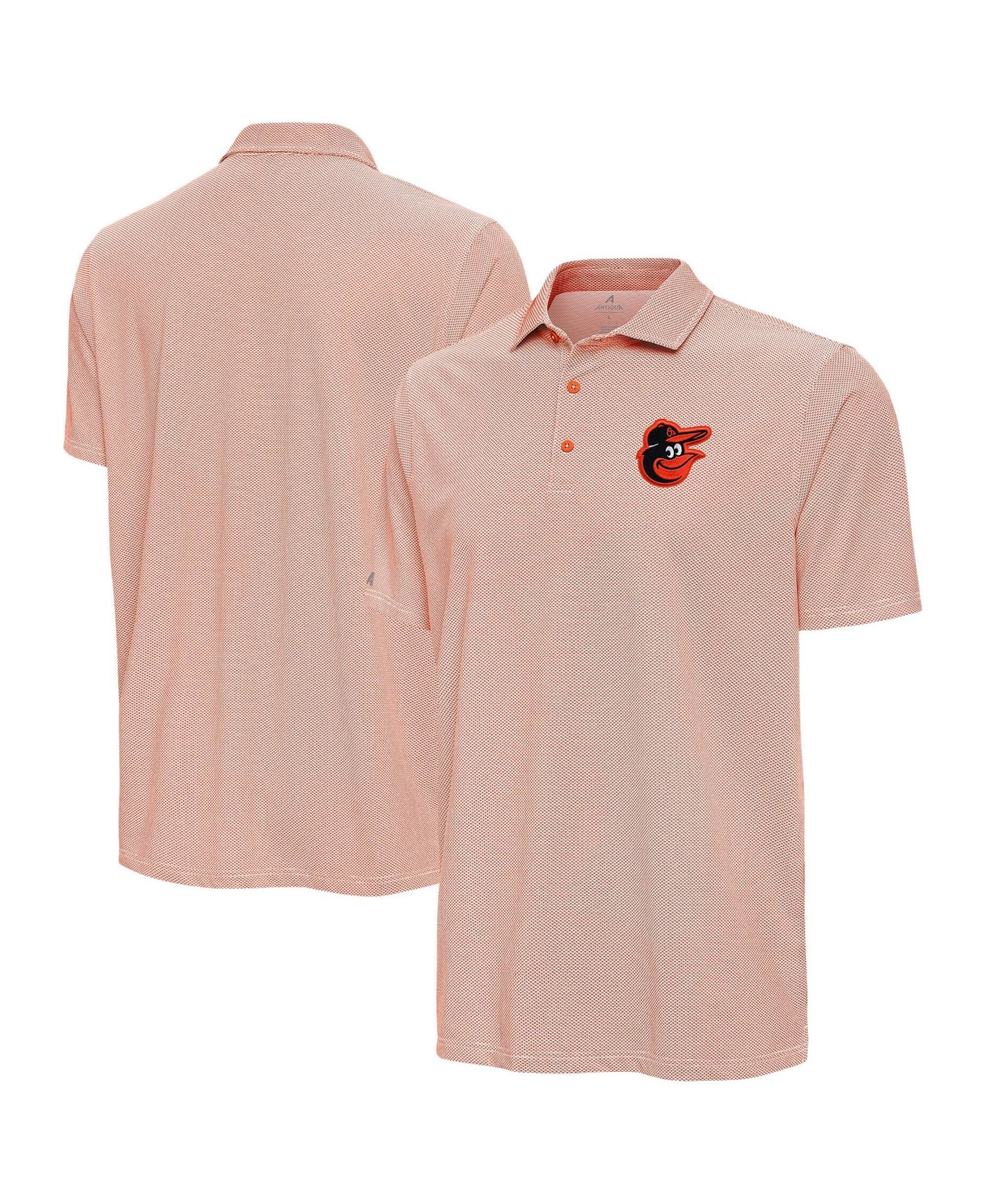 Antigua Men's Orange/White Baltimore Orioles Pave Polo Shirt - Orange, White