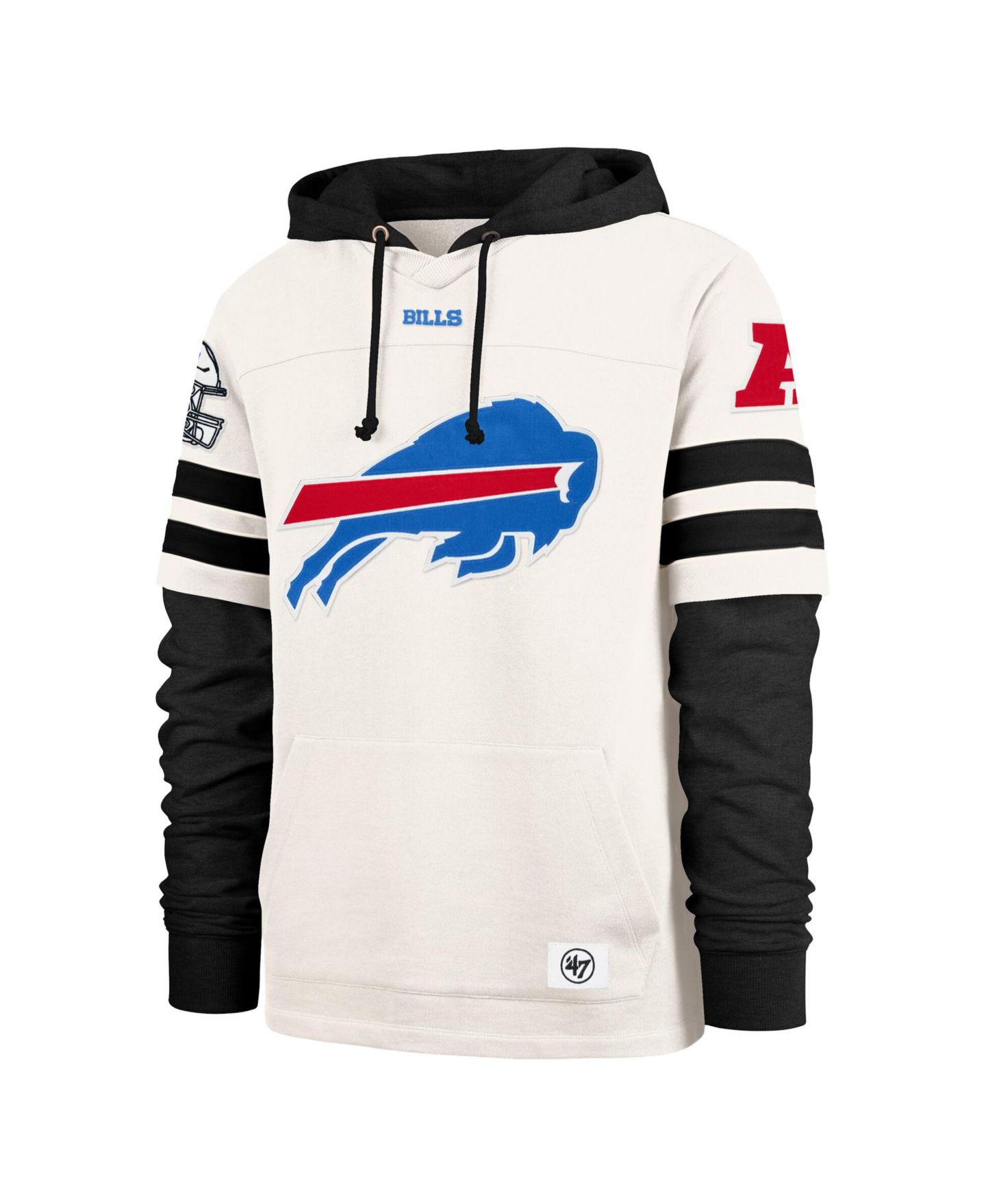 Мужские худи '47 Brand Cream Buffalo Bills Split Zone Cornerback Duo Lacer — фото 2