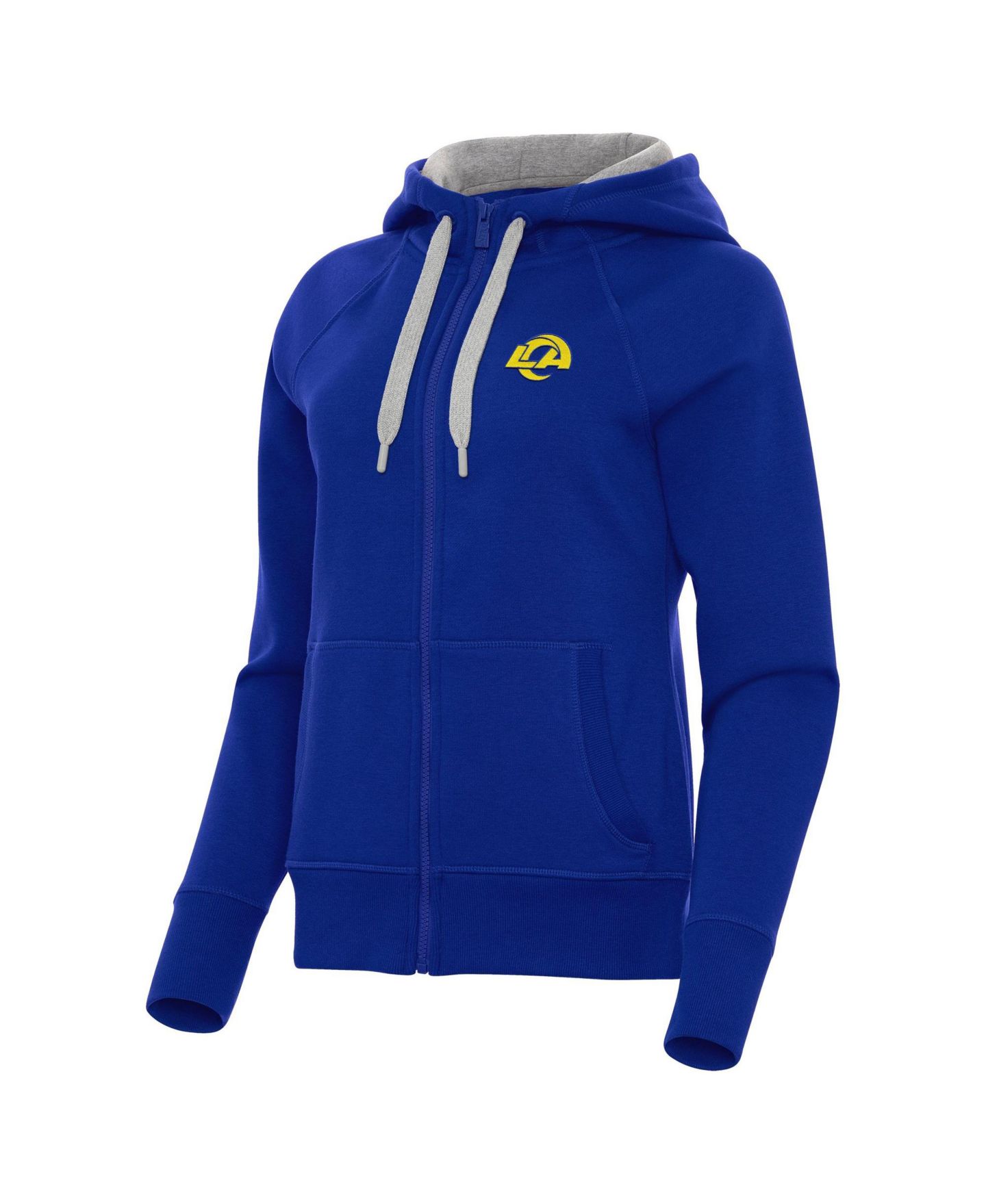 Женское худи Antigua Los Angeles Rams Victory Brushed-Back Fleece Embroidered Graphics Full-Zip — фото 2