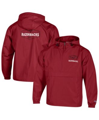 Men's Cardinal Arkansas Razorbacks Delay Packable Half-Zip Jacket
