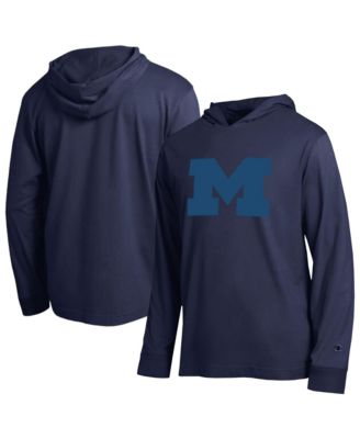 Men's Navy Michigan Wolverines Tonal All-Star Long sleeves Hooded T-Shirt