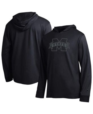 Men's Black Mississippi State Bulldogs Tonal All-Star Long Sleeve Hooded T-Shirt