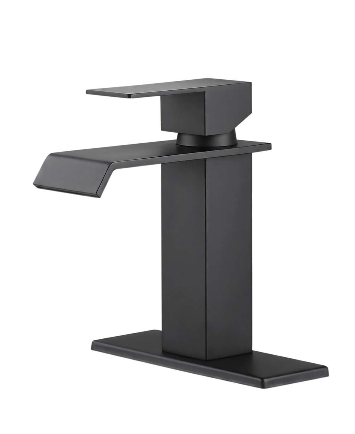 Thirtypeachy Single Handle Waterfall Bathroom Sink Faucet, Stainless Steel, Corrosion-Resistant Vanity Faucet - Black