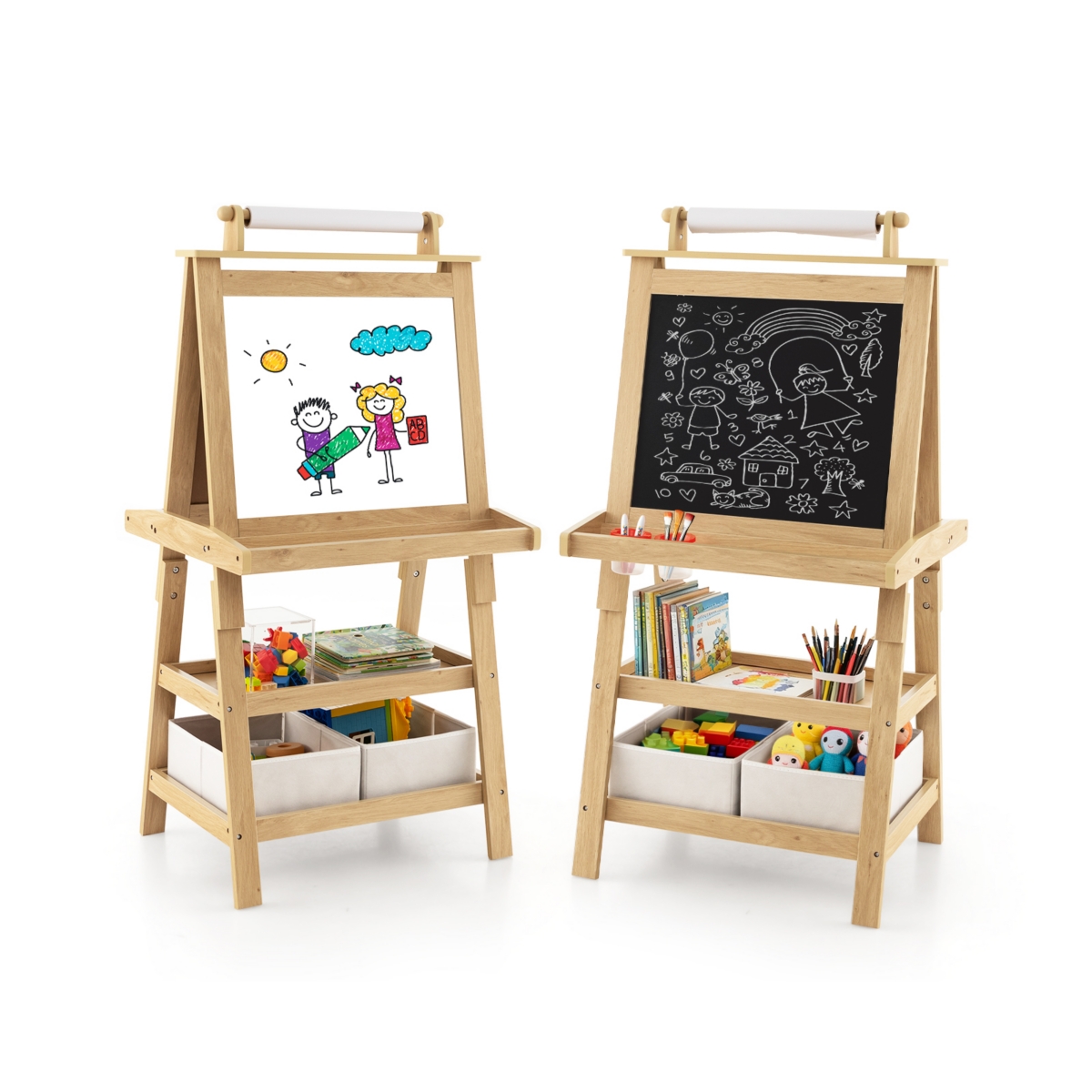 Sugift Double-Sided Art Easel with Paper Roll