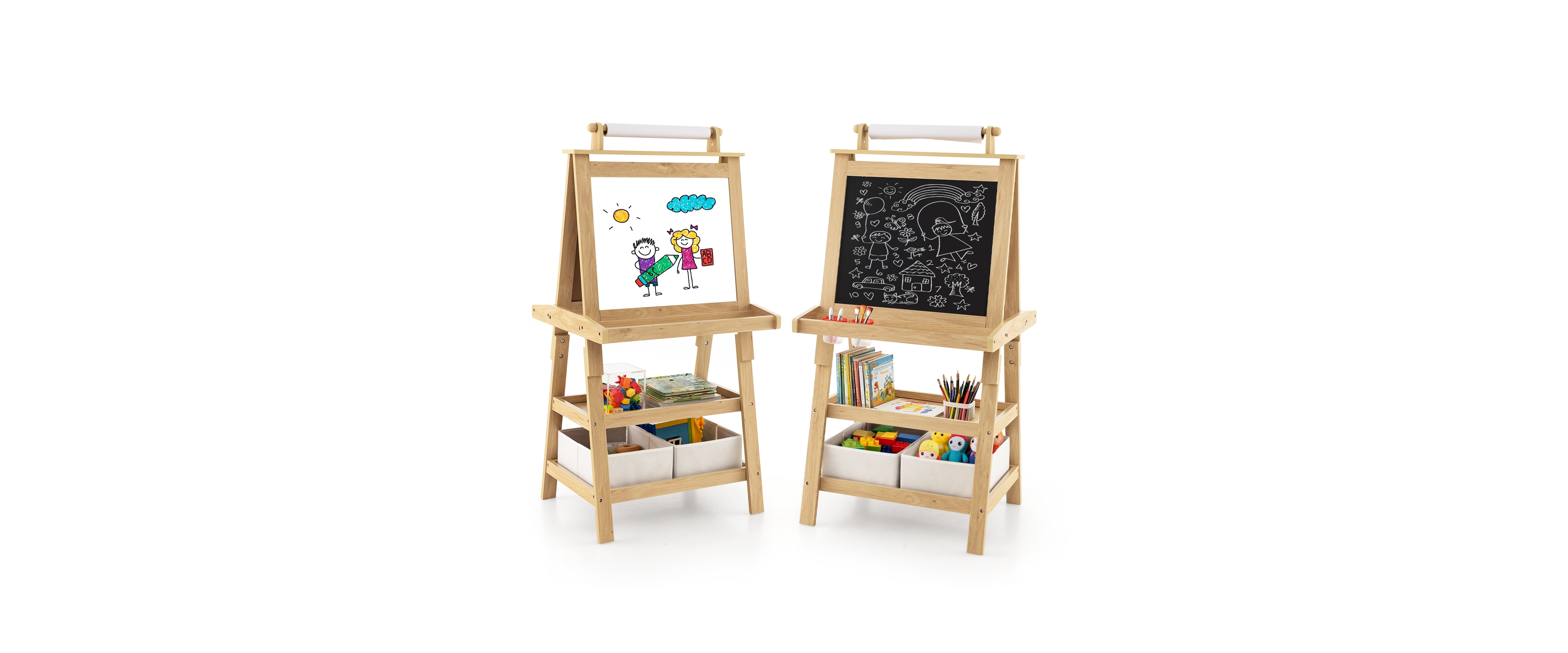 Sugift Double-Sided Art Easel with Paper Roll