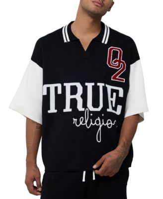 Men's Knit Oversized Polo Shirt