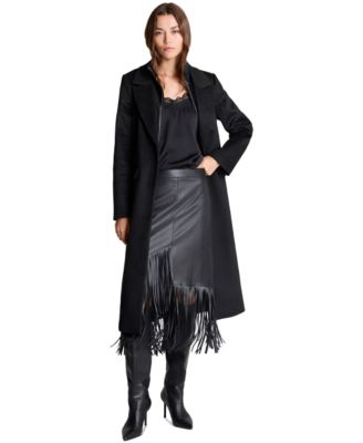 Women's Mixed Media Bibbed Coat