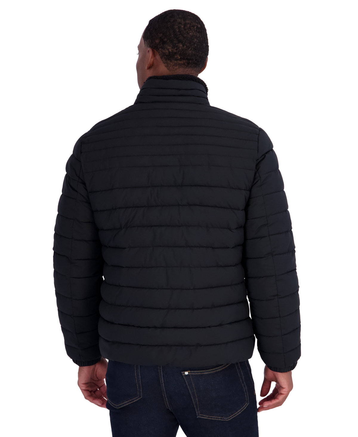 Calvin Klein Men's Stand Collar Sherpa Mid Puffer Jacket