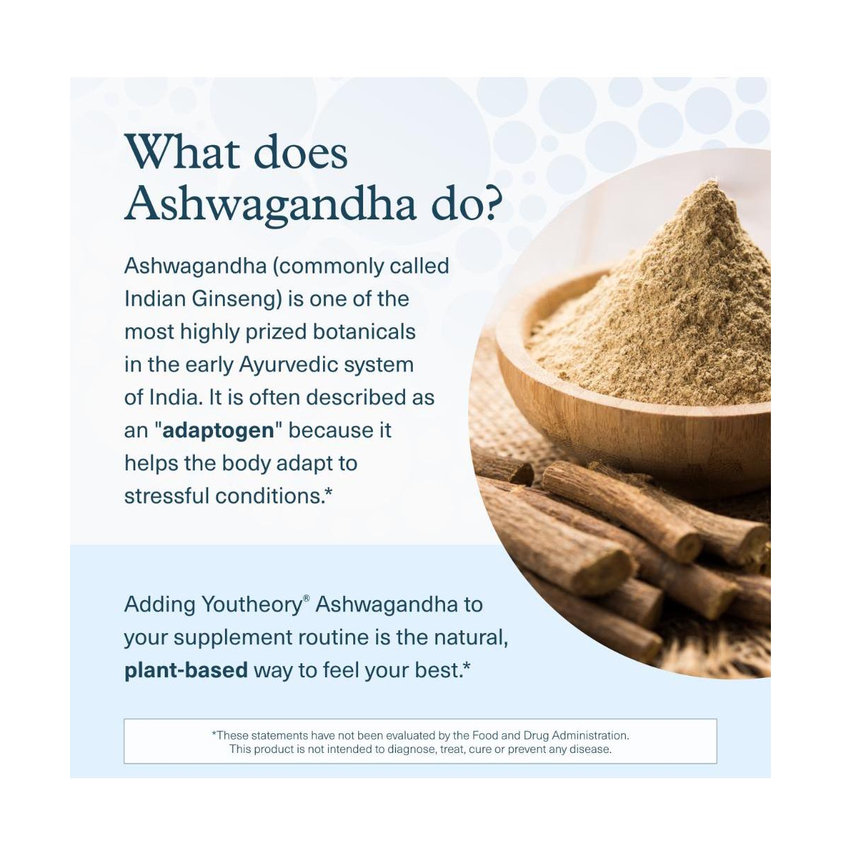 Youtheory Ashwagandha Gummies Ksm 66 Stress Relief and Energy Support Helps Support Mood Sugar Free Blueberry 60 Gummies