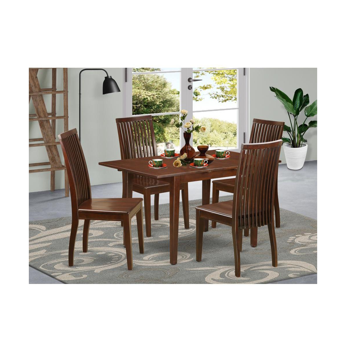 East West Furniture Dining Room Set Mahogany