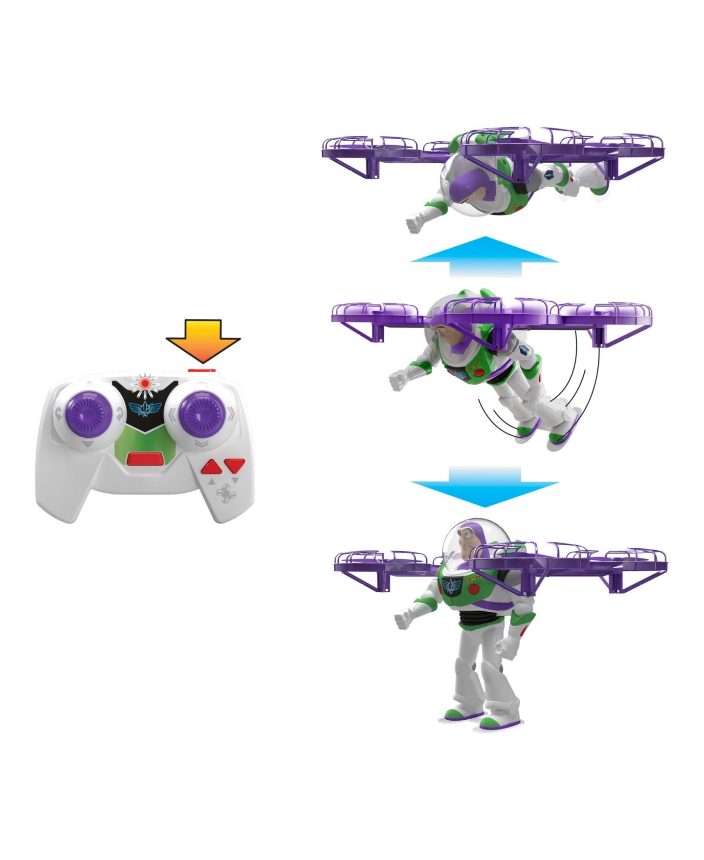 Детская фигурка Toy Story 5 Buzz Lightyear Hi-Tech Edition Flying RC Rechargeable Action Figure, Ages 8+ — фото 3