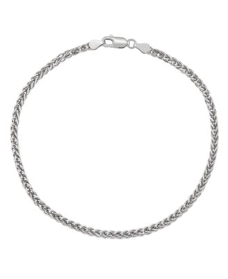 Solid Wheat Chain Bracelet in Sterling Silver