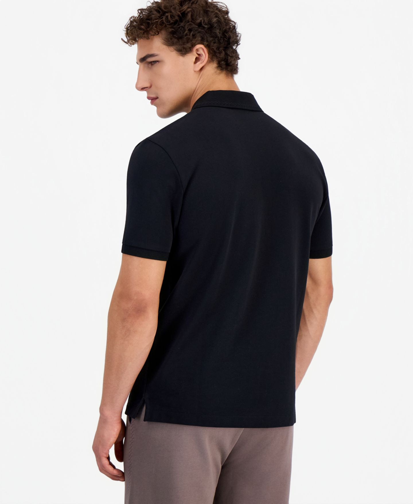 Мужское поло Hugo Boss Datripolo Regular-Fit Cotton Polo Shirt, цвет: Чёрный — фото 4