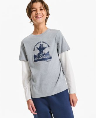 Boys' 4-20 Bear Skate Long-Sleeve Graphic T-Shirt