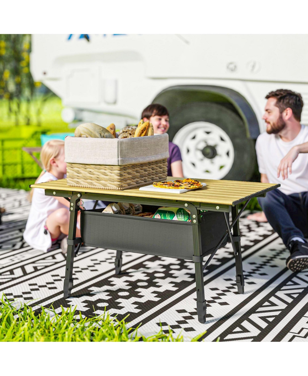Mountaintop 3ft Aluminum Small Folding Table, Portable Camping Table with Storage Bag, Carry Bag for Outdoor Picnic Bbq