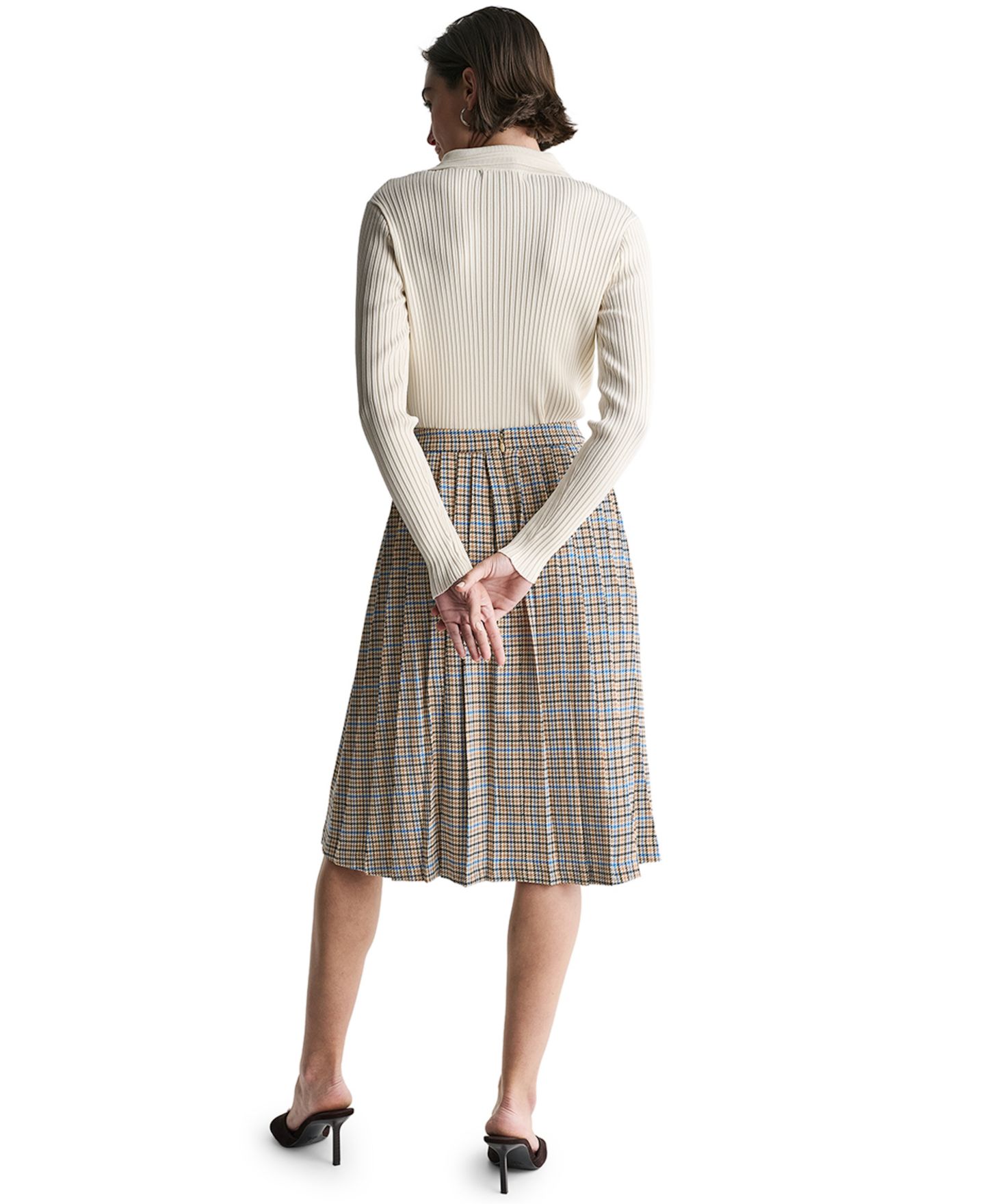 Женская юбка BCBG Pleated A-Line Long Midi, цвет: Верблюжий — фото 6
