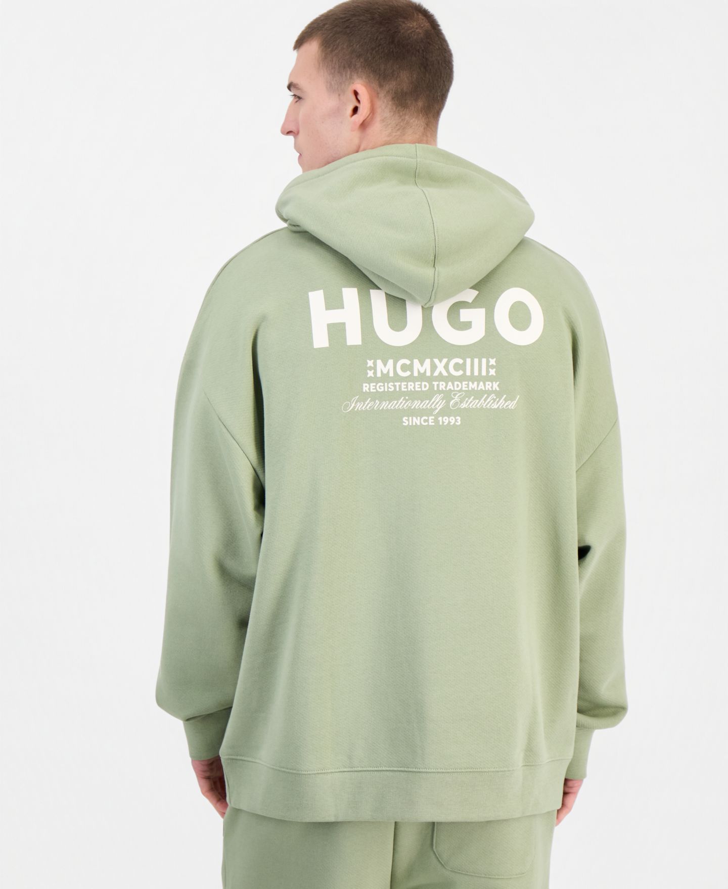 Мужская худи Hugo Boss Nazardo с принтом, цвет: Зелёный — фото 4