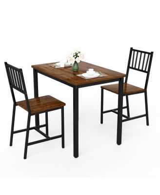 3-Piece  Industrial Dining Set, Table and 2 Chairs