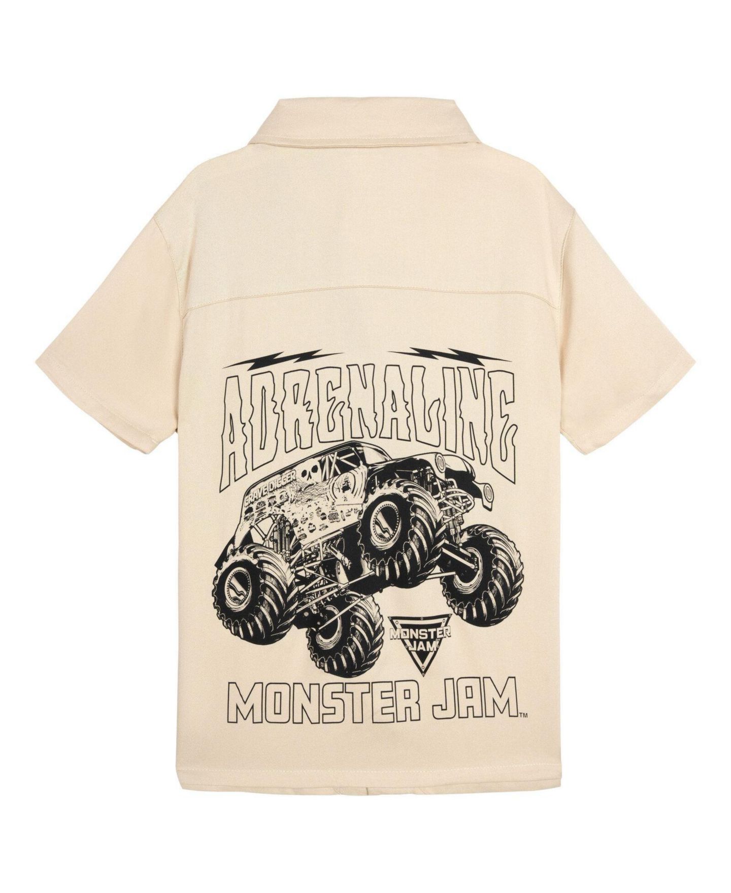 Рубашка Monster Jam Short Sleeve Button Down Shirt для мальчиков-малышей, цвет: Кремовый — фото 2