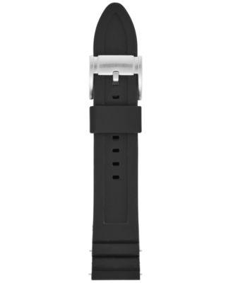 Fossil Tech Black Silicone Watch Strap 22MM - Macy's