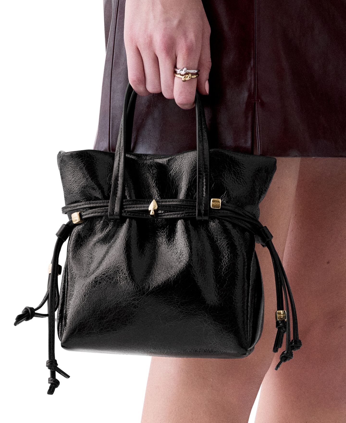 Женская сумка kate spade new york Rio Mini Shiny Leather, цвет: Чёрный — фото 3